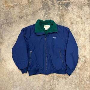 Vintage 90s Eddie Bauer Fleece Lined Bomber Jacket Navy Blue